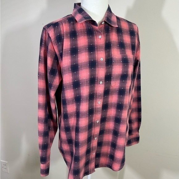 Stylus sz lg button down shirt in a blue and pink plaid - Picture 7 of 12